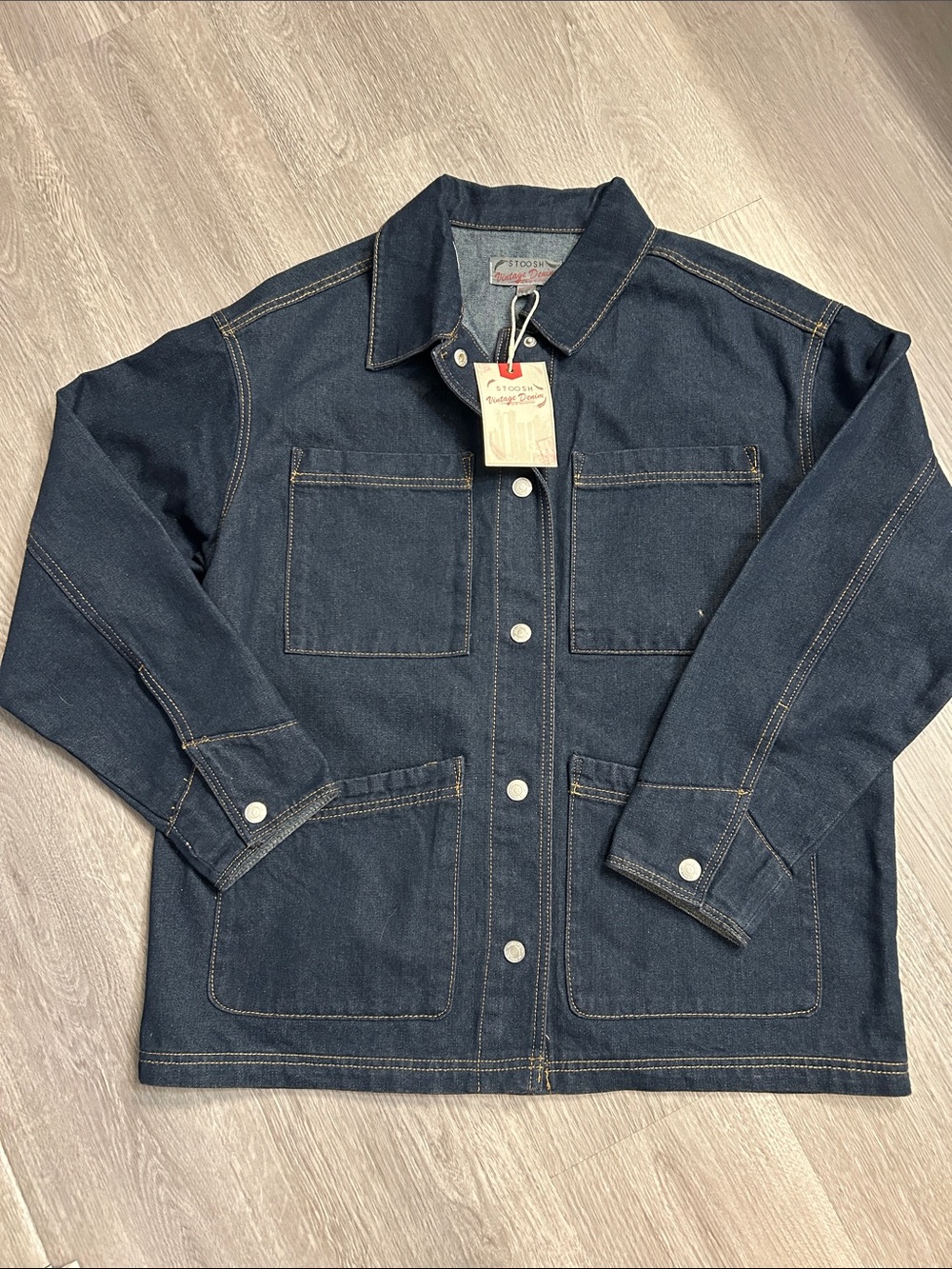 Stoosh Vintage Denim Jacket in Dark Indigo- NWT